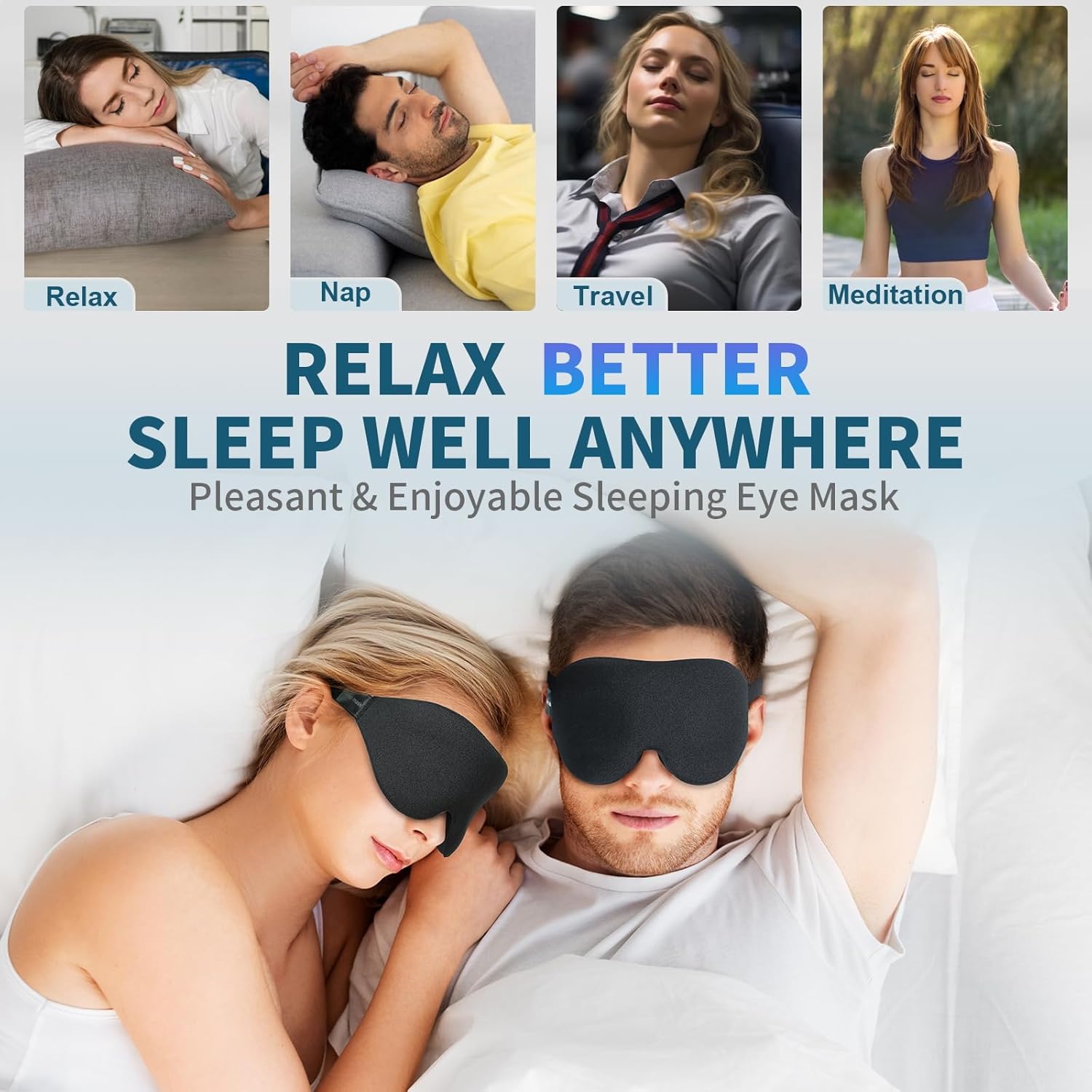 3D Sleep Mask with 100% Blackout + Bonuses