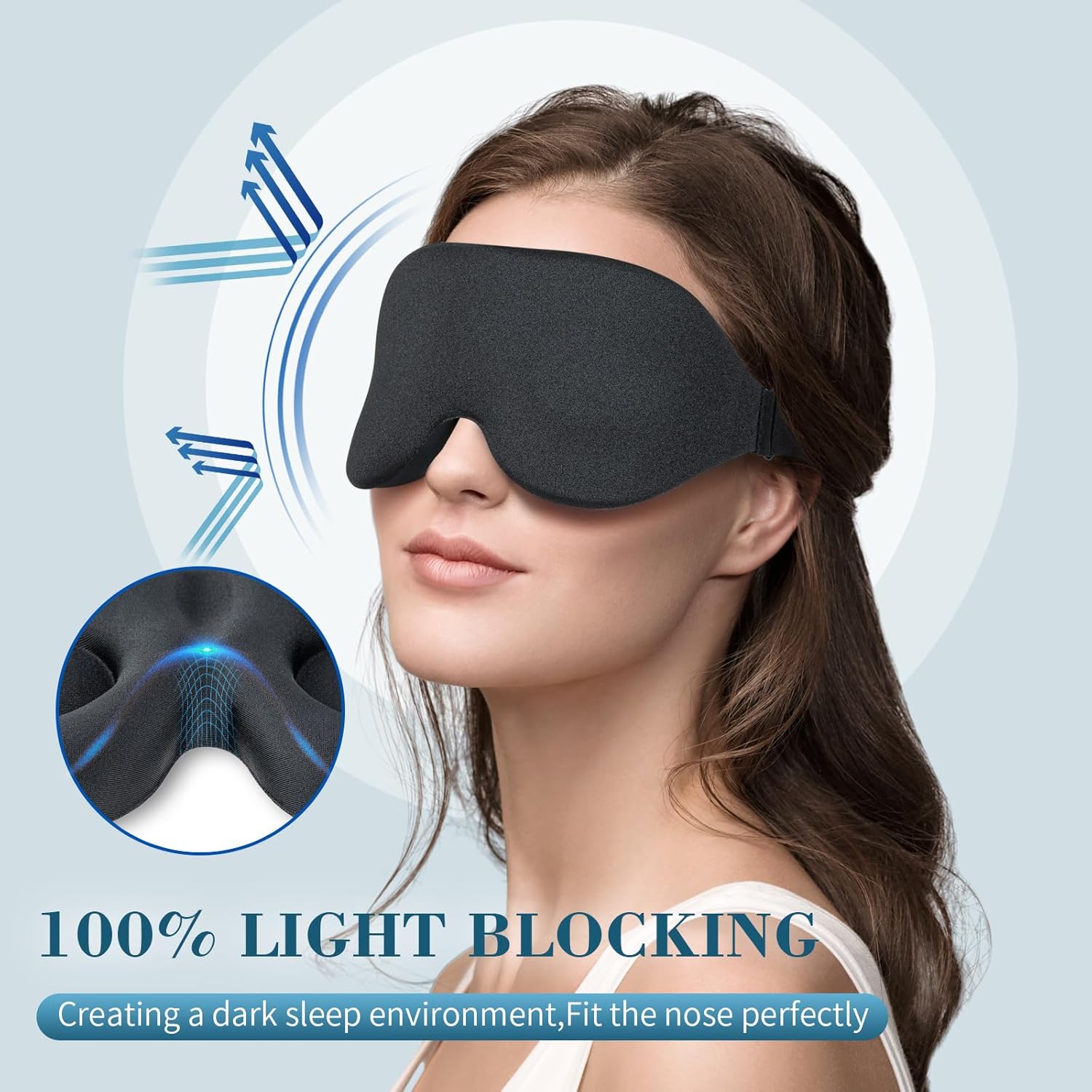 3D Sleep Mask with 100% Blackout + Bonuses